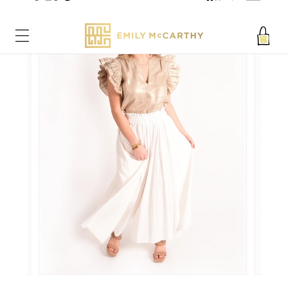 Emily McCarthy palazzo white linnen pants